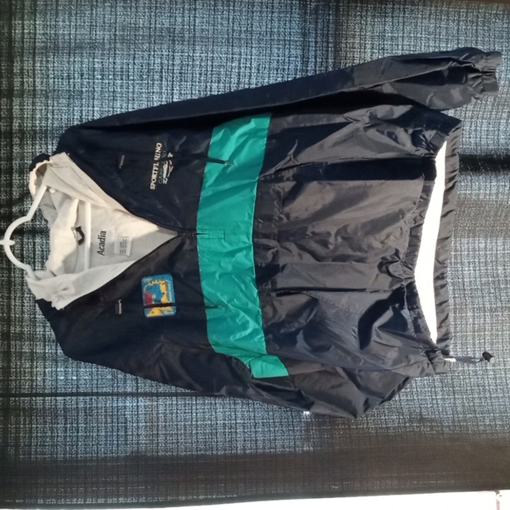 Acadia Cape cod sports hooded fishing rain jacket wind breaker size L